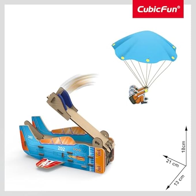 NATIONAL GEOGRAPHIC 3D PUZZLE LAUNCHER PARACHUTE 20-PIECES BY CUBIC FUN, STEM LEARNING, BUILD THINGS WITH READ-ALONG ADVENTURE, EDUCATIONAL PUZZLE, LEARN & FUN TOYS, FOR KIDS 5 YEARS+ - Image 3